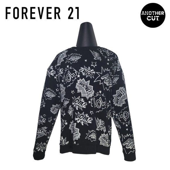 Forever 21 Sweatshirt Comic Graphic Long Sleeve PREOWNED/USED - Picture 1 of 4